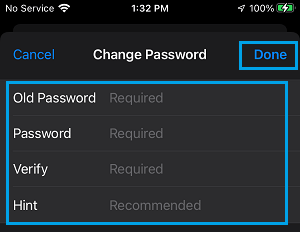 在 iPhone 上更改笔记密码