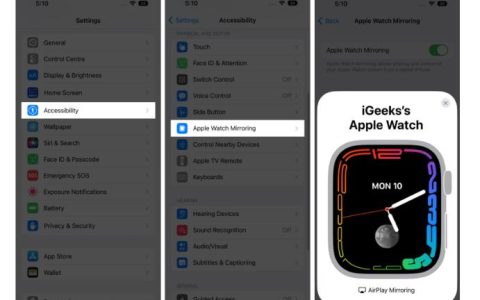 如何在iOS16中将苹果Watch镜像到iPhone