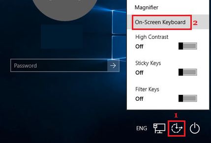 从 Windows 10 登录屏幕使用屏幕键盘