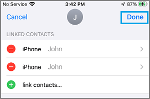在 iPhone 上保存链接的联系人