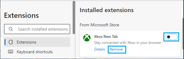 在 Microsoft Edge 中禁用或删除扩展