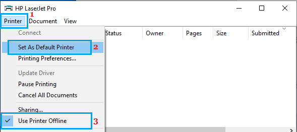 在 Windows 中设置为默认打印机选项