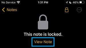 在 iPhone 上查看锁定的笔记