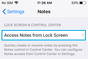 从 iPhone 上的锁定屏幕选项访问笔记