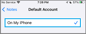 将 iPhone 设置为备忘录的默认帐户