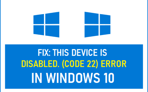 修复此设备在Windows10/11中被禁用（代码22）错误