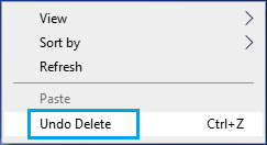 Windows 中的撤消删除选项
