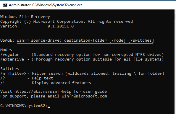 Windows 文件恢复使用说明
