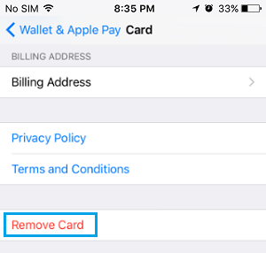 从 iPhone 上的 Apple Pay 中移除银行卡