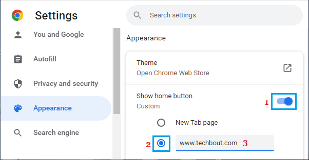 将网站添加到 Google Chrome 作为主页