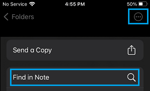 在 iPhone Notes 应用程序中查找选项