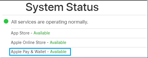 Apple Pay 服务状态
