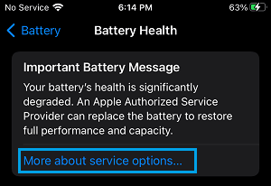 iPhone 上的电池健康信息