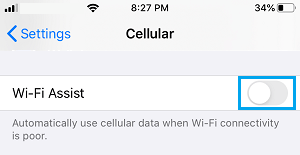 在 iPhone 上禁用 WiFi 辅助