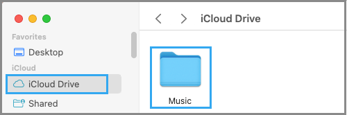 iCloud Drive 中的音乐文件夹