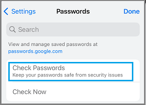 Chrome 应用中的检查密码选项