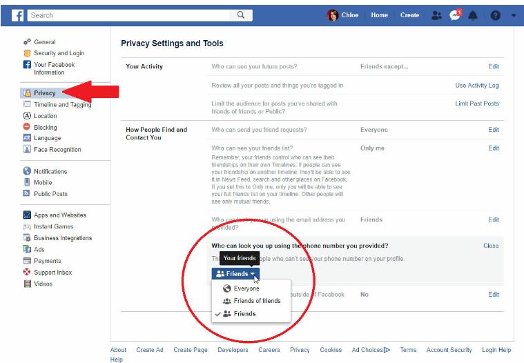 如何限制Facebook访问您的电话号码