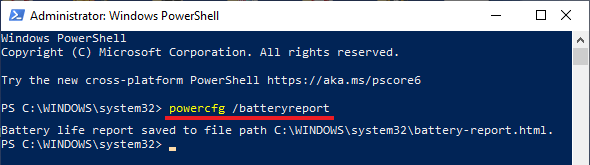 使用 PowerShell 生成 Windows 笔记本电脑电池报告