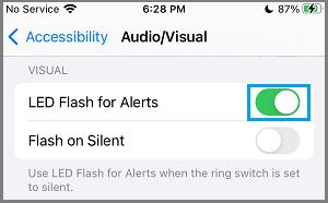 在 iPhone 上启用 LED 闪光警报选项