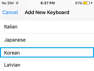 在 iPhone 上添加韩语键盘