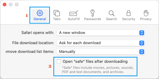 在 Safari 中禁用下载选项后打开安全文件