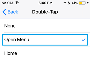 在 iPhone 上双击选项打开菜单