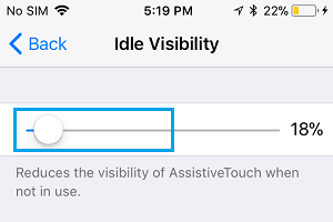 配置空闲 AssistiveTouch 图标的可见性