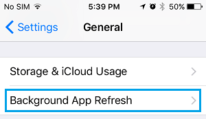 iPhone 上的后台应用程序刷新设置选项