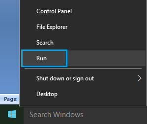 在 Windows 10 中打开运行命令