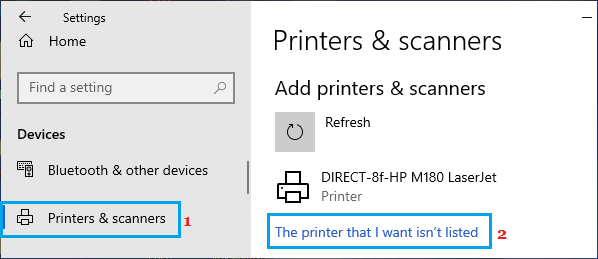 打印机未在 Windows 10 中列出