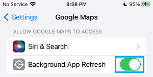 为 iPhone 上的 Google 地图启用后台应用刷新