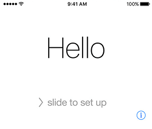 iPhone 上的 Hello 屏幕