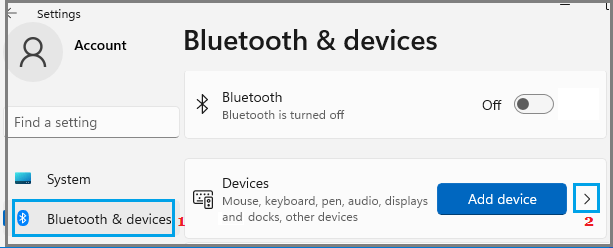 在 Windows 11 中打开设备设置屏幕