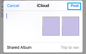 将所选照片发布到 iCloud 共享相册