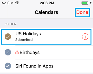 在 iPhone 日历上显示美国假期