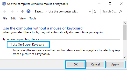 在 Windows 10 中使用屏幕键盘选项