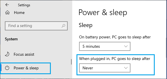 在 Windows 10 中禁用睡眠模式