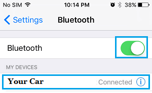 汽车连接到 iPhone 上的蓝牙