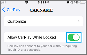 iPhone 锁定时允许 CarPlay