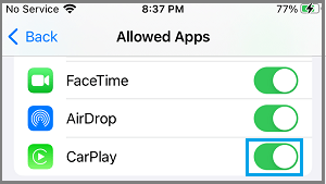 允许在 iPhone 上使用 CarPlay