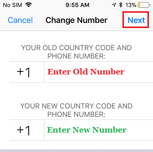 在 WhatsApp iPhone 中更改电话号码屏幕