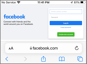 iPhone Safari 上的 Facebook 桌面网站