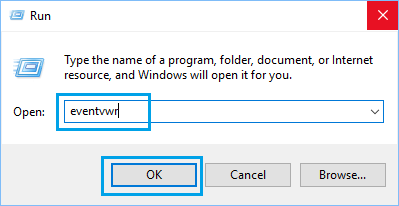 使用 Windows 运行命令打开事件查看器