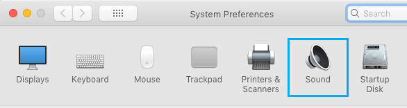 Mac 系统偏好设置屏幕中的声音选项