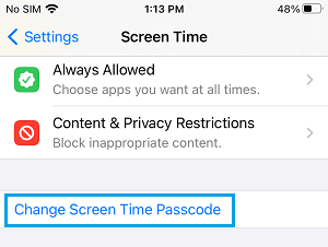 在 iPhone 上更改屏幕时间密码选项