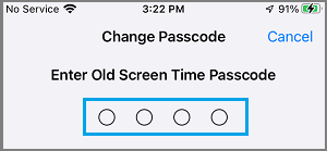在 iPhone 上输入旧屏幕时间密码