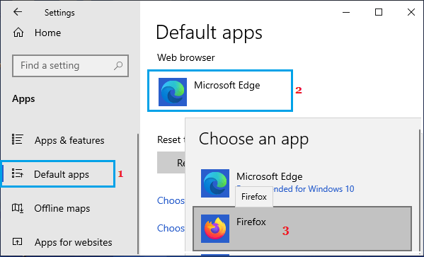 将 Firefox 设置为 Windows 中的默认浏览器