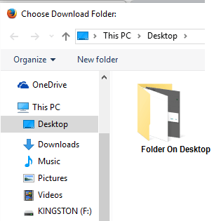 在 Firefox 上选择下载文件夹选项