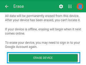 使用 Google 查找我的设备擦除 Android 设备