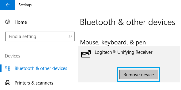 在 Windows 10 中删除蓝牙设备